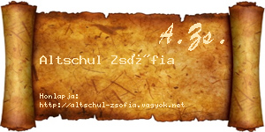 Altschul Zsófia névjegykártya